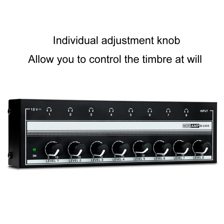 8-Channel Monitoring Multi-Channel Headphone Amplifier For Recording Studio, US Plug, HA800