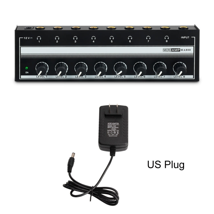 8-Channel Monitoring Multi-Channel Headphone Amplifier For Recording Studio, US Plug, HA800