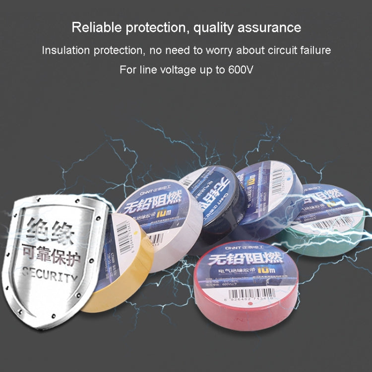 CHINT Electrical Tape Waterproof PVC Wire Insulation Tapes, 10m Blue, 10m Black, 10m White, 20m Blue, 20m Black, 20m White