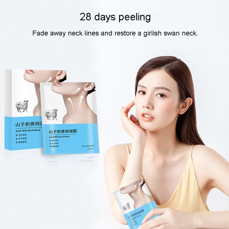 VNO SKIN CARE Goat Milk Neck Mask Lighten Wrinkles Neck Care Mask, 10pcs /Box