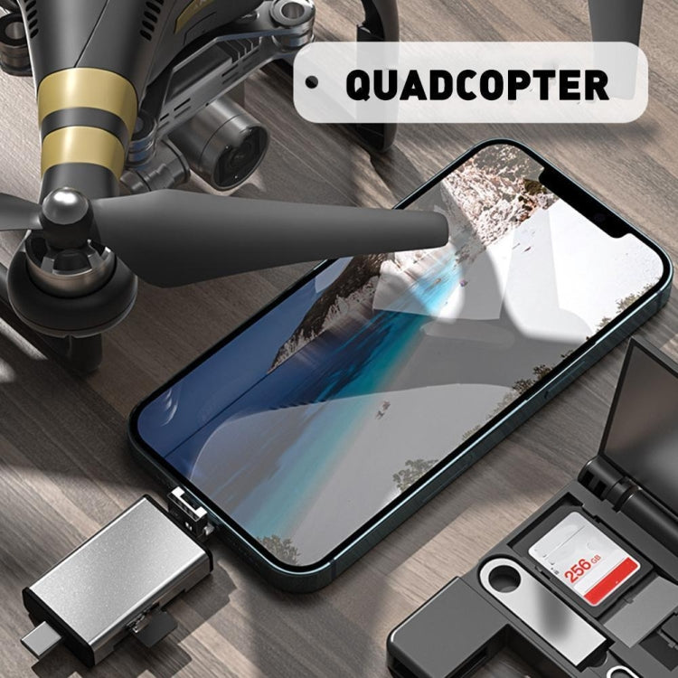 7 in 1 OTG SD Card Reader USB Type-C Adapter TF SD SIM PIN Storage Box, PF-50 Black, PF-50 Silver Gray, PF-50 Silver