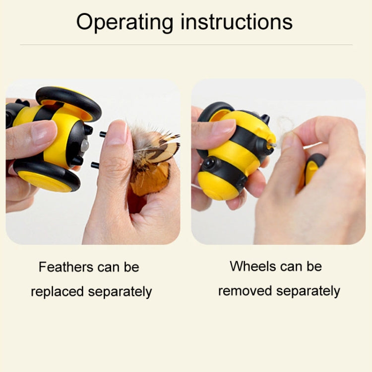 Bee Shaped Cats Motorized Toys Intelligent Cats Teasing Pet Toy Stroller, 60 x 53 x 38mm