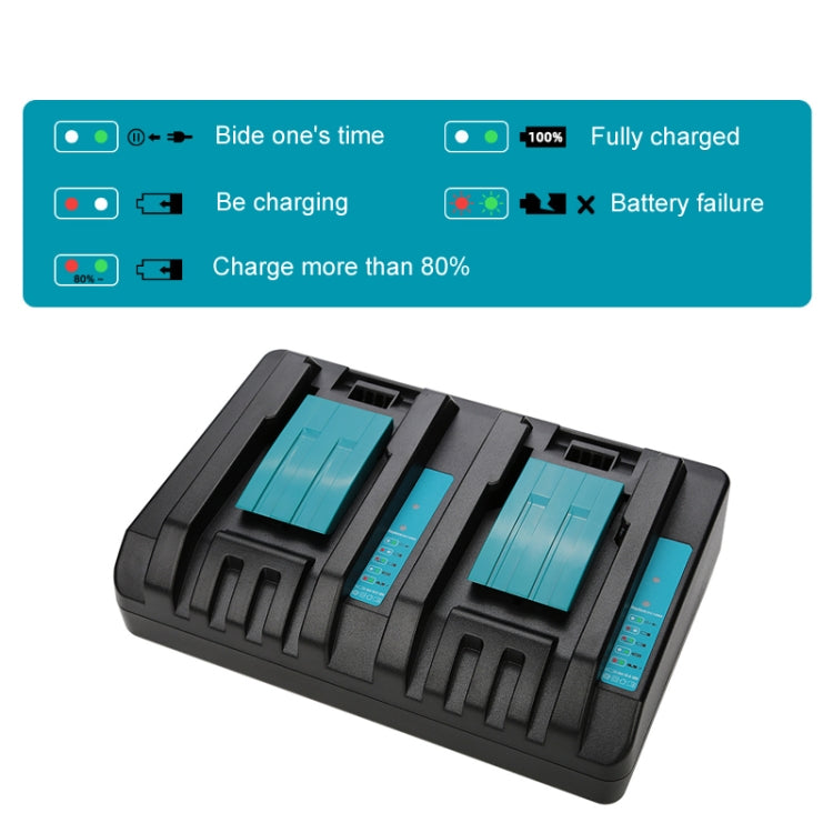 For Makita DC18RC 14.4-18V Lithium Battery Dual Charger, US Plug, UK Plug, EU Plug, AU Plug