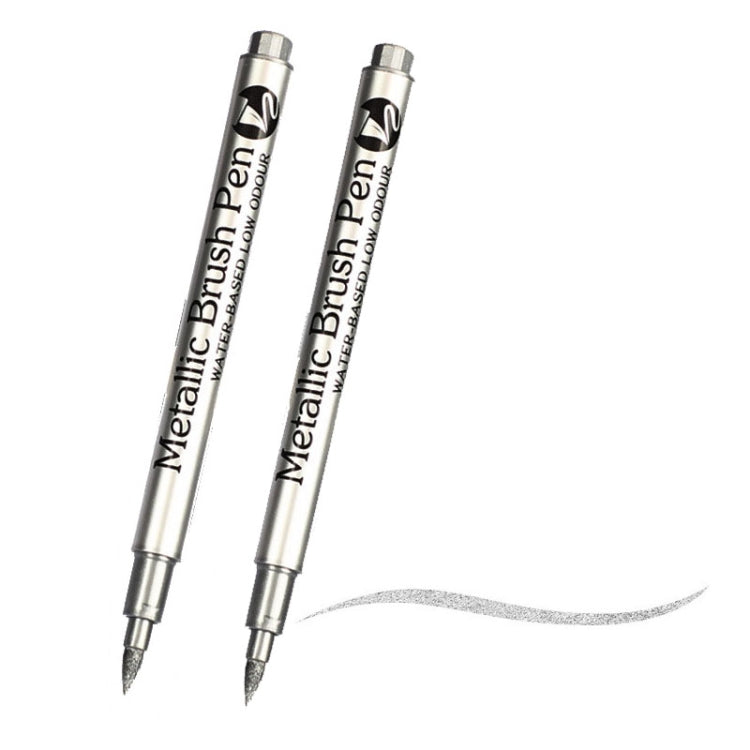 GuangNa GN550 2pcs High Light Metallic Paint Pens Photo Signing Marker, Hard Bristle, Soft Bristle