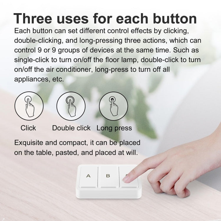 Zigbee Tuya Smart 3-key Situational Wireless Smart Switch, YSB33