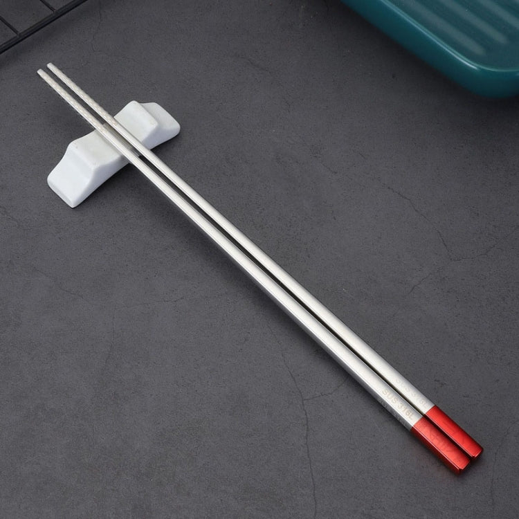 Food Grade 316 Stainless Steel Chopsticks Hotel Household Non-Slip Anti-Scald Chopsticks, 23cm Blue, 23cm Red, 23cm Green, 23.5cm Blue, 23.5cm Red, 23.5cm Green