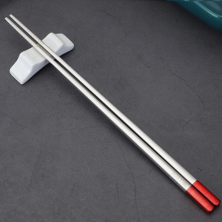 Food Grade 316 Stainless Steel Chopsticks Hotel Household Non-Slip Anti-Scald Chopsticks, 23cm Blue, 23cm Red, 23cm Green, 23.5cm Blue, 23.5cm Red, 23.5cm Green