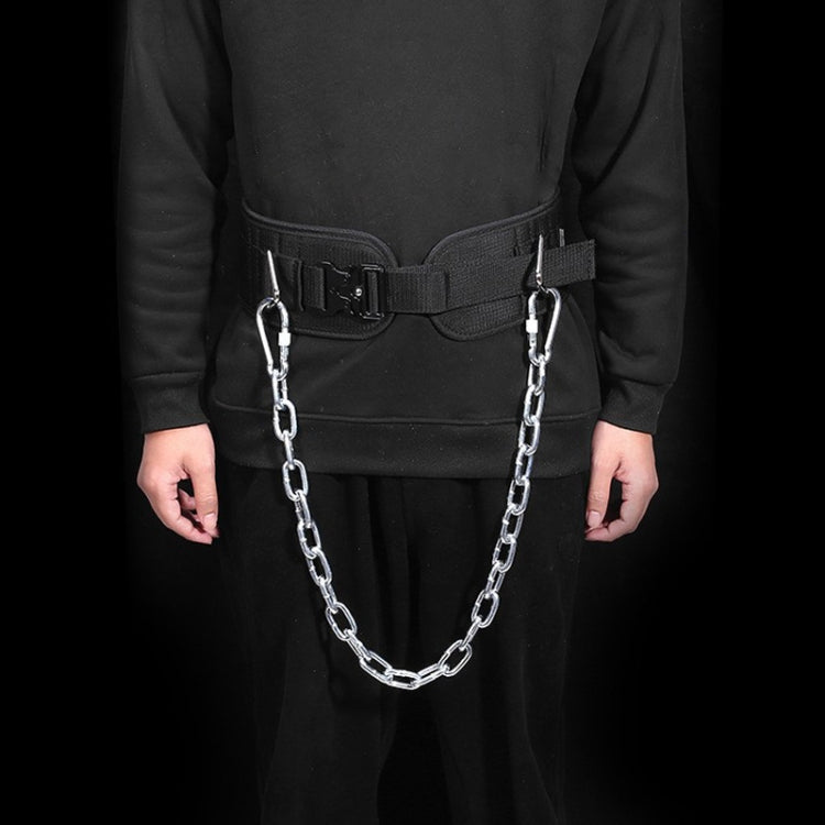 Pull Up Weighted Belt Lumbar Strength Training Double Bar Arm Extension Weighted Belt, Paste+70cm Iron Chain+2 Hooks, Metal Buckle, Double Layer Paste+70cm Iron Chain+2 Hooks