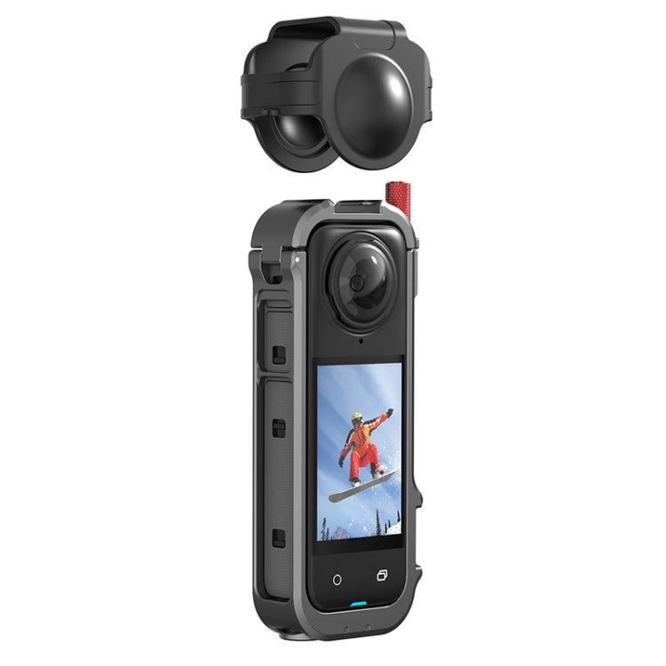 For Insta360 X4 Metal Frame Action Camera Rabbit Cage Expansion Bracket, Metal Frame