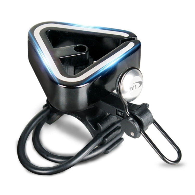 N+1 Mountain Bike Bell Universal Triangle Copper Bell, Clip Ring Silver, Rubber Band Black, Rubber Band Silver