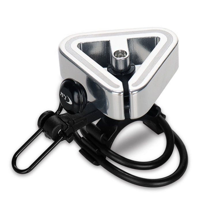 N+1 Mountain Bike Bell Universal Triangle Copper Bell, Clip Ring Silver, Rubber Band Black, Rubber Band Silver