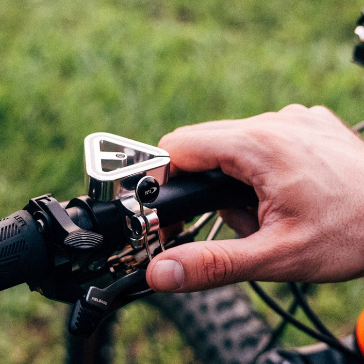 N+1 Mountain Bike Bell Universal Triangle Copper Bell, Clip Ring Silver, Rubber Band Black, Rubber Band Silver