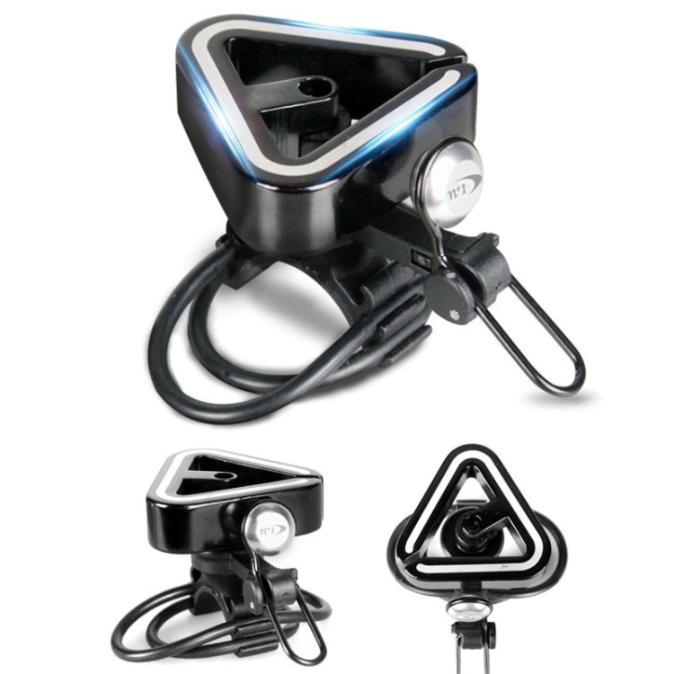 N+1 Mountain Bike Bell Universal Triangle Copper Bell, Clip Ring Silver, Rubber Band Black, Rubber Band Silver