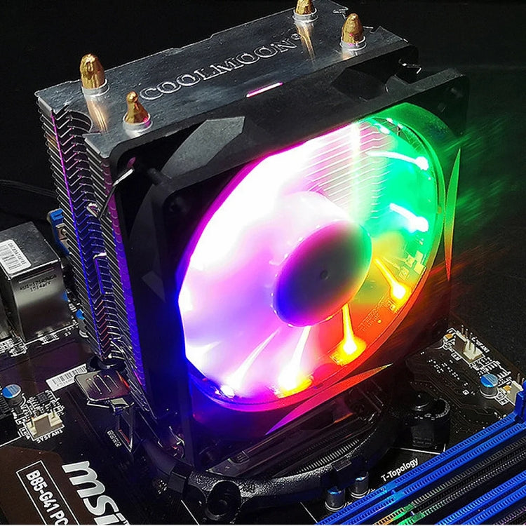 COOLMOON Frost Double Copper Tube CPU Fan Desktop PC Illuminated Silent AMD Air-Cooled Cooler, P2 Magic Moon Edition Single Fan, P22 Magic Moon Edition Double Fan, P2 Streamline Edition Single Fan, P22 Streamline Edition Double Fan