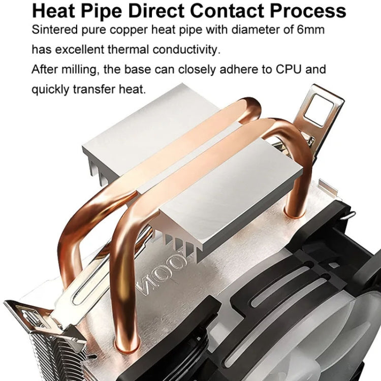COOLMOON Frost Double Copper Tube CPU Fan Desktop PC Illuminated Silent AMD Air-Cooled Cooler, P2 Magic Moon Edition Single Fan, P22 Magic Moon Edition Double Fan, P2 Streamline Edition Single Fan, P22 Streamline Edition Double Fan