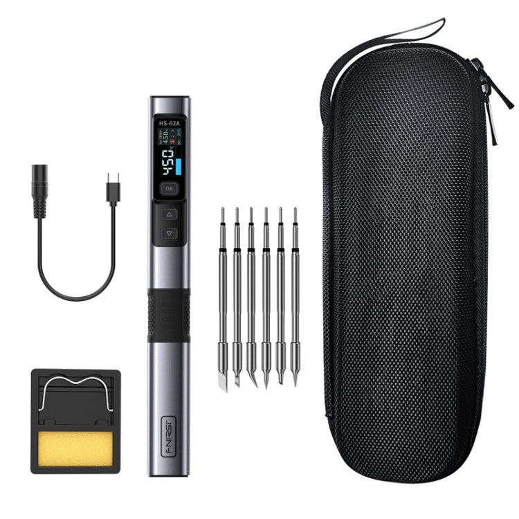 FNIRSI Portable Constant Temperature Soldering Iron Set, HS-02A Standard-B Round Tip, HS-02A Standard 6 Head, HS-02B Standard K, HS-02B Standard 3 Head