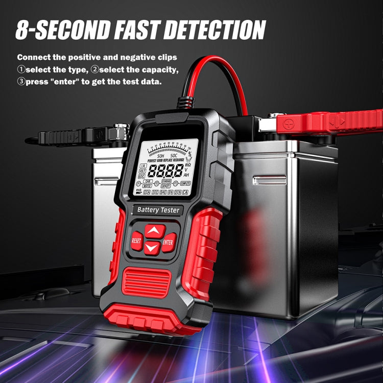 FOXSUR Automobile Motorcycle Battery Voltage Capacity Tester, Red