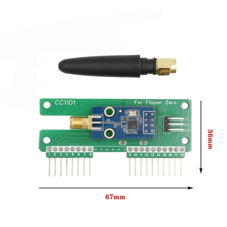 For Flipper Zero CC1101 433MHz External SubGhz Module, AL-276