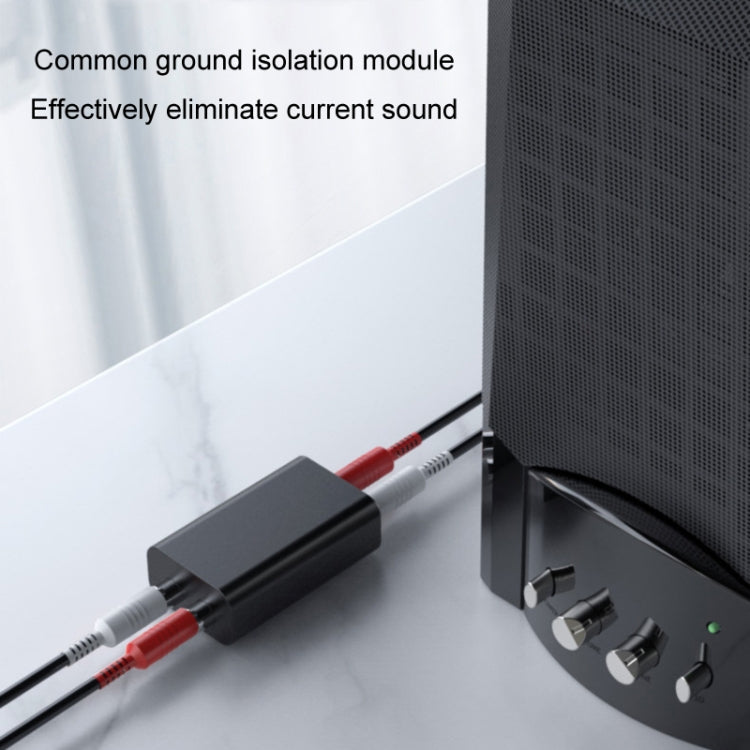 RCA Audio Ground Loop Isolator Anti-Interference Noise Reducer Eliminate Current Sound Bluetooth Receiver, Square, Ellipse
