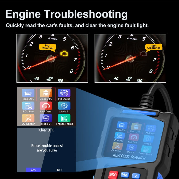 Automobile Fault Diagnostic Instrument OBD2 Engine Tester ELM327, T200