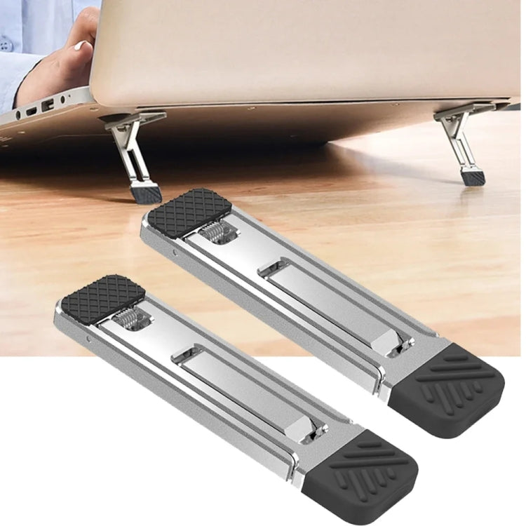 2pcs Invisible Cooling Stand Heightening Pad For Laptop & Smartphones & Tablet, 110034 Light Gray