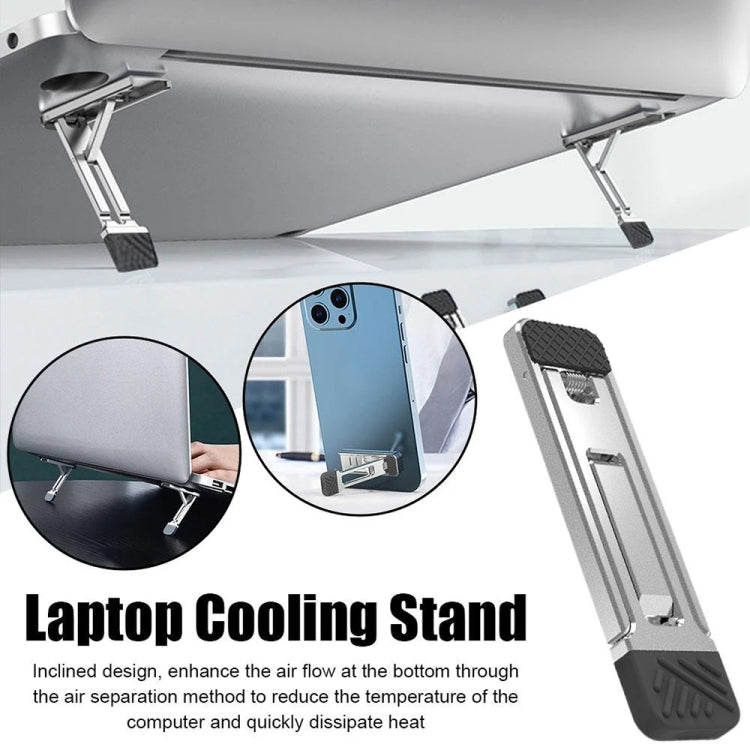 2pcs Invisible Cooling Stand Heightening Pad For Laptop & Smartphones & Tablet, 110034 Light Gray