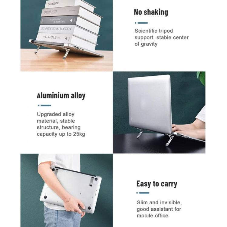 2pcs Invisible Cooling Stand Heightening Pad For Laptop & Smartphones & Tablet, 110034 Light Gray