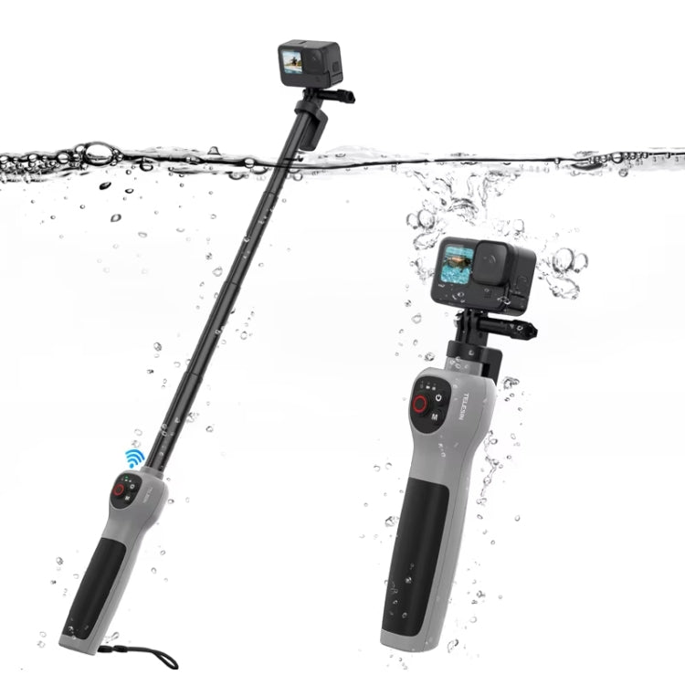 TELESIN 0.85m Underwater Selfie Stick Wireless Remote Control For GoPro HERO13 Black / HERO12 Black / HERO11 Black / HERO10 Black / HERO9 Black / HERO8 Black, Selfie Stick
