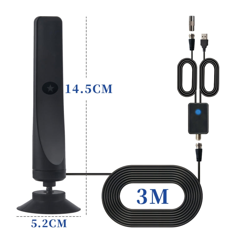 4K 1080P Indoor Digital TV Antenna For Local Channels 50 Miles Range With Amplifier Signal Booster, 50 Miles 20dBi HDTV-T2