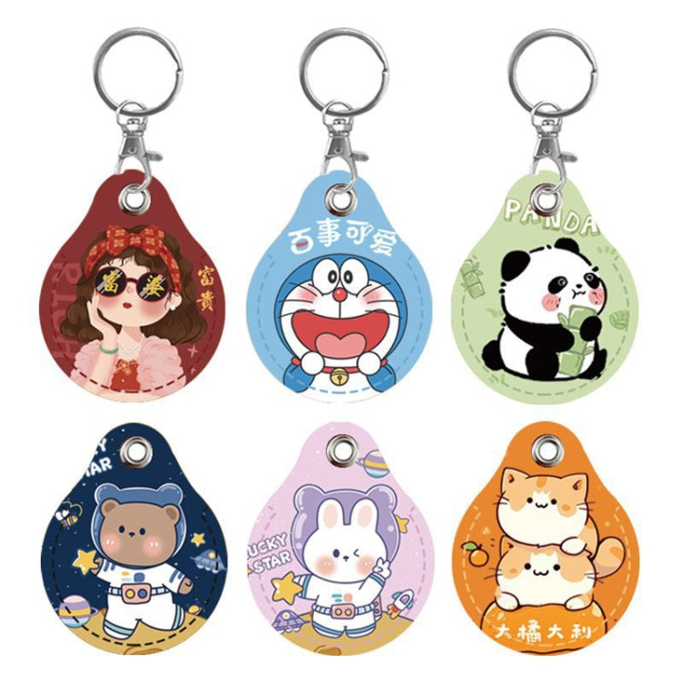 2pcs Cute Sensor Access Door Card Cover Keychain Elevator Water Drops Round Key Holder, Fortune Tiger, Pepsi Doraemon, Three Capybaras, Crocodile Bara, Lina Belle, Congratulations, Bow Tie Bear, English Winnie the Pooh, English Lotso, Melody           ...