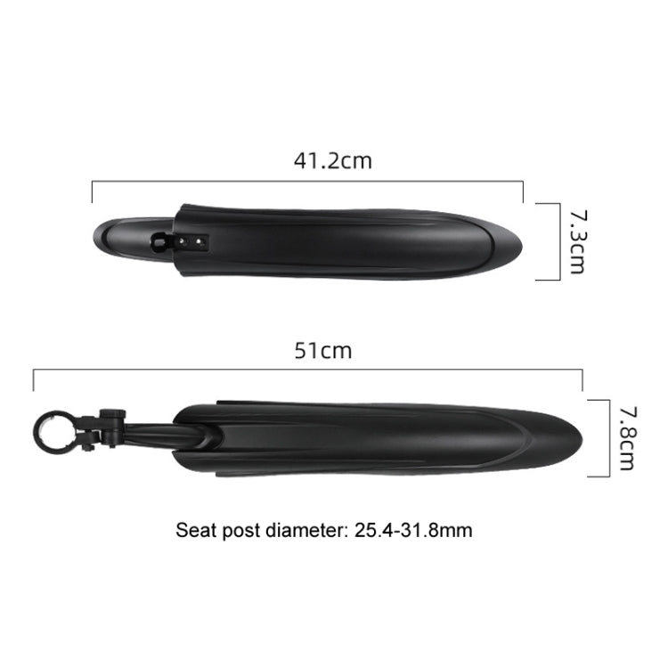 Bike Fenders Set Widen Lengthen Bicycle MTB Front Rear Quick Release Mudguard, 08CY0007