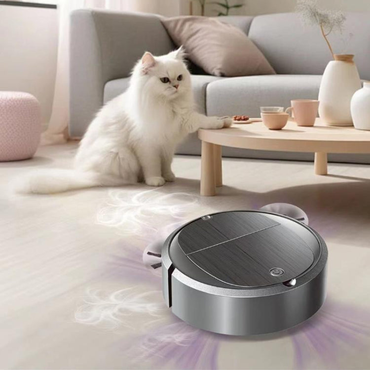 Intelligent Sweeper Robot Home Automatic 3 In 1 Integrated Cleaning Machine Vacuum Cleaner, Rechargeable White