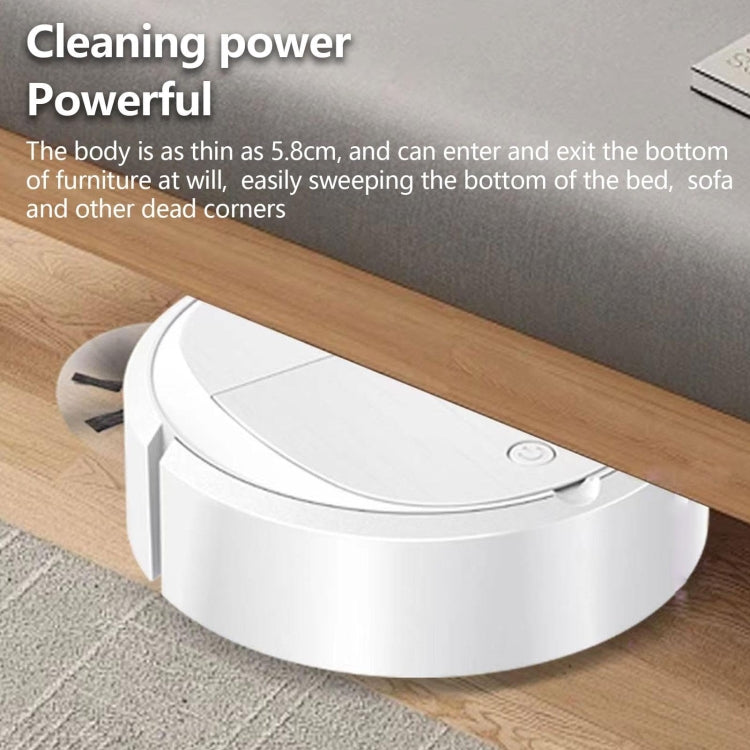 Intelligent Sweeper Robot Home Automatic 3 In 1 Integrated Cleaning Machine Vacuum Cleaner, Rechargeable White