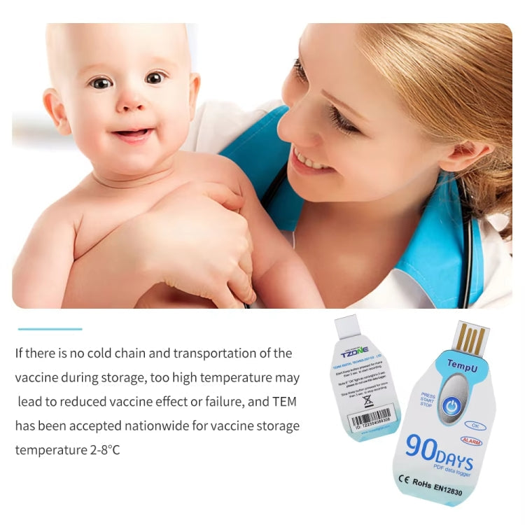 TempU Disposable Temperature Recorder For Cold Chain Transport Vehicles, 30 Days, 60 Days, 90 Days