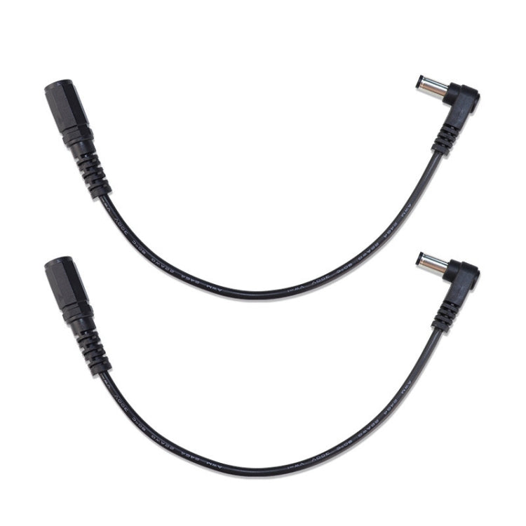 2pcs DC 5.5 x 2.1mm Straight To Bend Adapter Cable Male To Female Power Cord Extension Cord, B1-2
