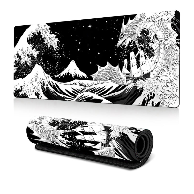 Big Wave Gaming Mouse Pad Non-Slip Rubber Desk Mat, 300x600x2mm, 300x700x3mm, 300x800x2mm, 300x800x3mm, 400x900x2mm