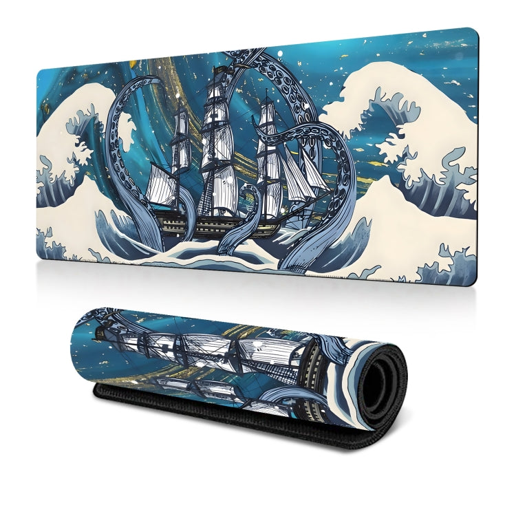 Big Wave Gaming Mouse Pad Non-Slip Rubber Desk Mat, 400x900x3mm