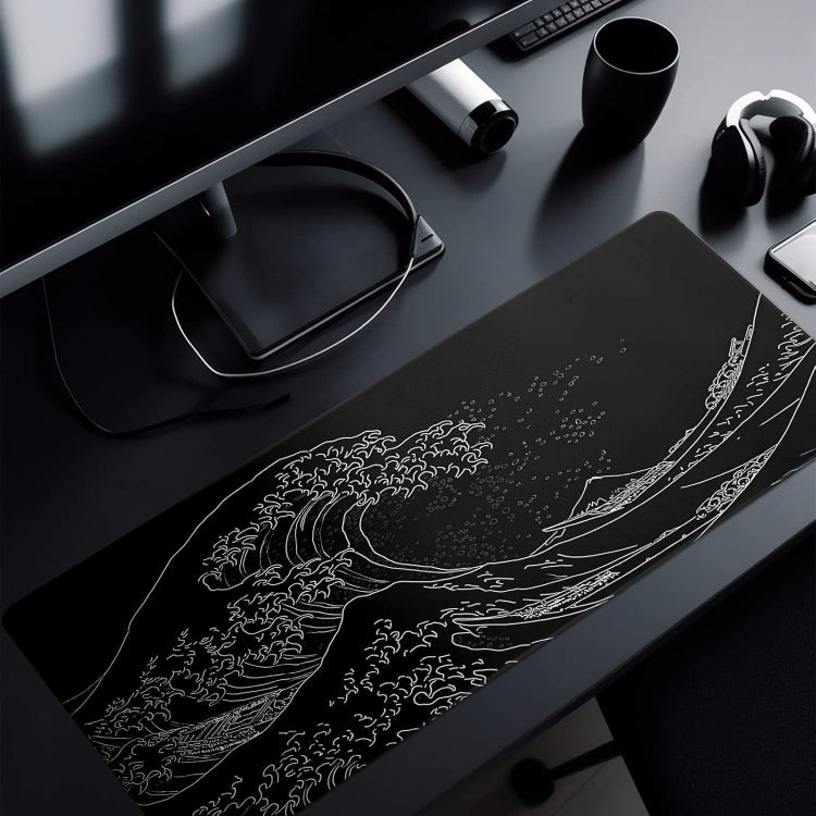Big Wave Gaming Mouse Pad Non-Slip Rubber Desk Mat, 400x900x3mm