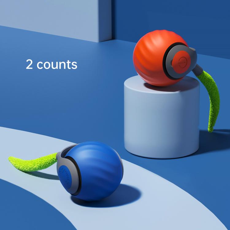Smart Self Rolling Ball Interactive Cat Toys USB Rechargeable Cat Ball Two Speed Adjustment, TUTU Orange, TUTU Blue