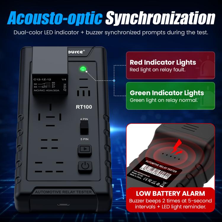 OBDResource 12V Automotive Relay Tester, RT100, RT100 With Storage Bag