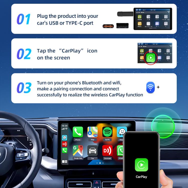 Carlinkit Original Car Wired To Wireless Carplay Adapter, SE