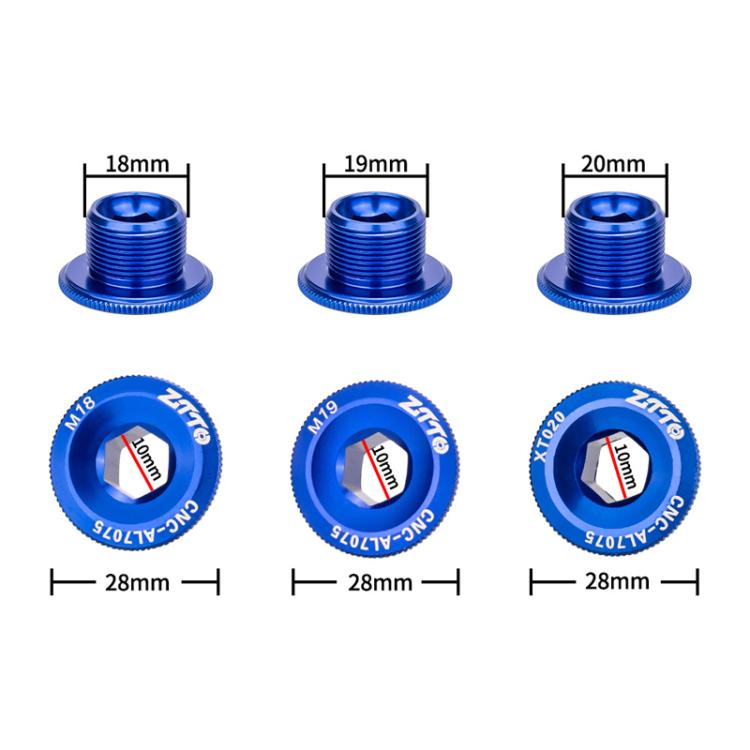 2pcs ZTTO Bicycle Aluminum Alloy Crank Cover Mountain Bike Crank Screws, M18 Black, M18 Red, M18 Blue, M19 Black, M19 Red, M19 Blue, M20 Black, M20 Red, M20 Blue