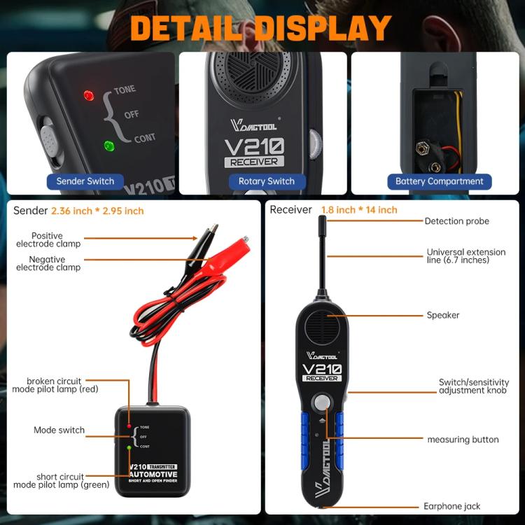 VDIAGTOOL 6-42V Automotive Circuit Tester