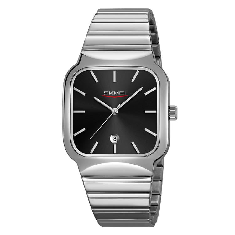 SKMEI 9361 Steel Strap Textured Dial Watch Business Casual Square Quartz Watch, Gold Case Gold Dial, Gold Case Gray Dial, Silver Gold Case Silver Dial, Silver Gold Case Blue Dial, Silver Gold Case Black Dial, Silver Case Silver Dial, Silver Case Gray D...