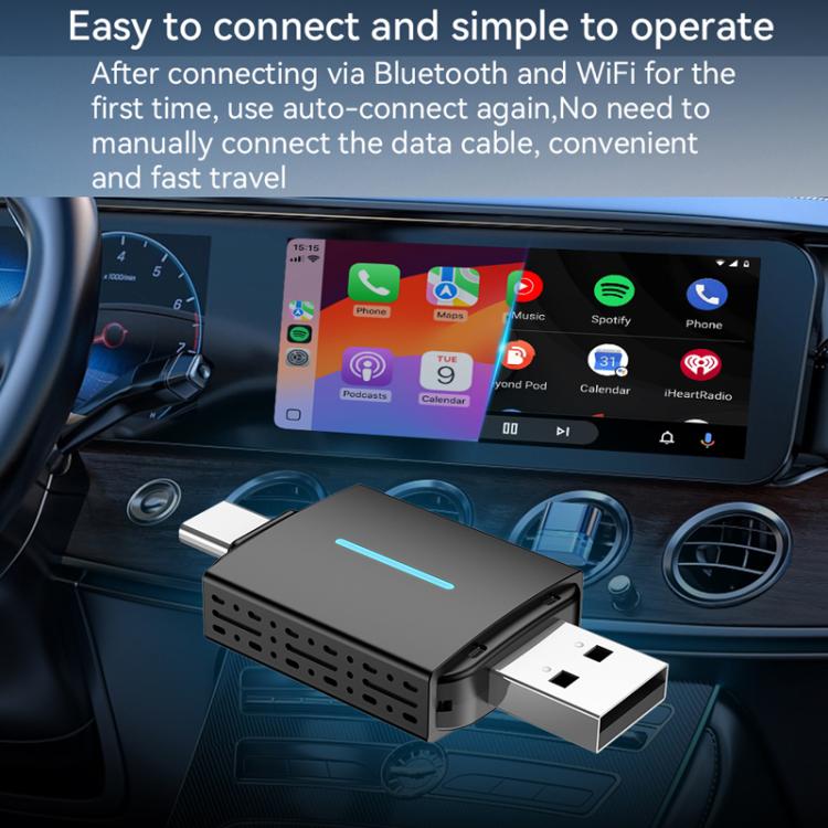 Car Wired Dual-port CarPlay/Android 2 in 1 Converts To Wireless Box, CarPlay/Android 2 in 1