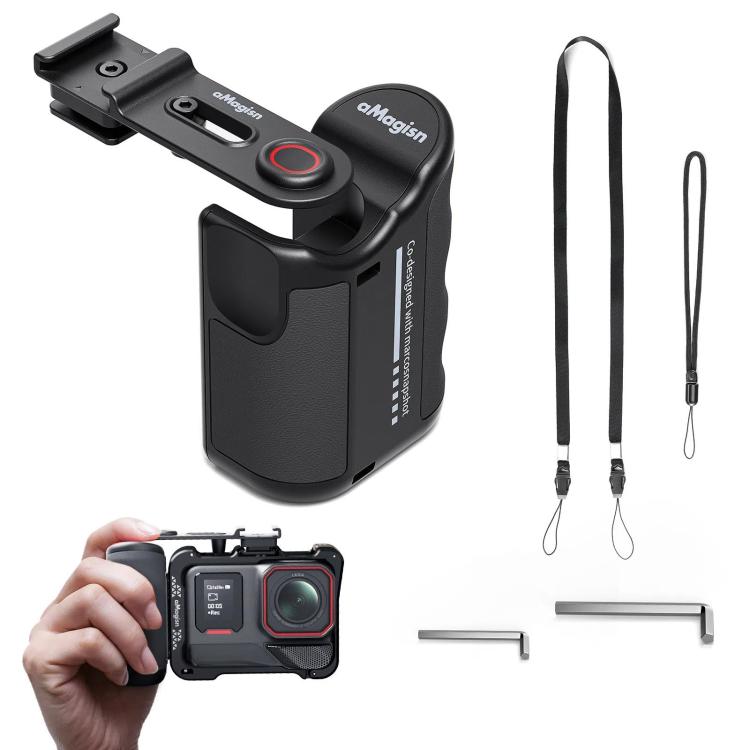 aMagisn Xplorer Grip Kit Street Vlogging Handle for DJI, Insta360, GoPro and Other Action Cameras, For Insta360, DJI Action, and GoPro