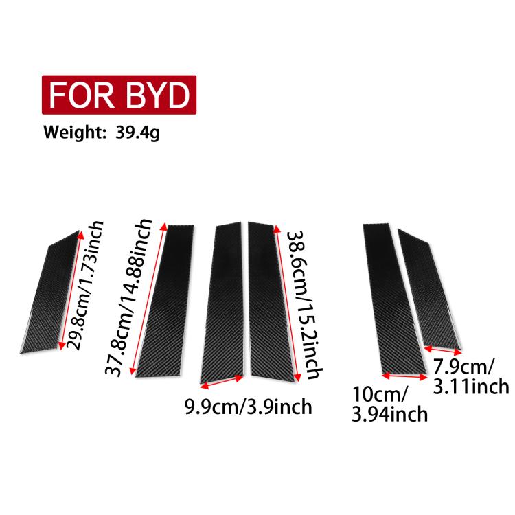 For 2022-2025 BYD Seal 6pcs /Set B-Pillar Stickers