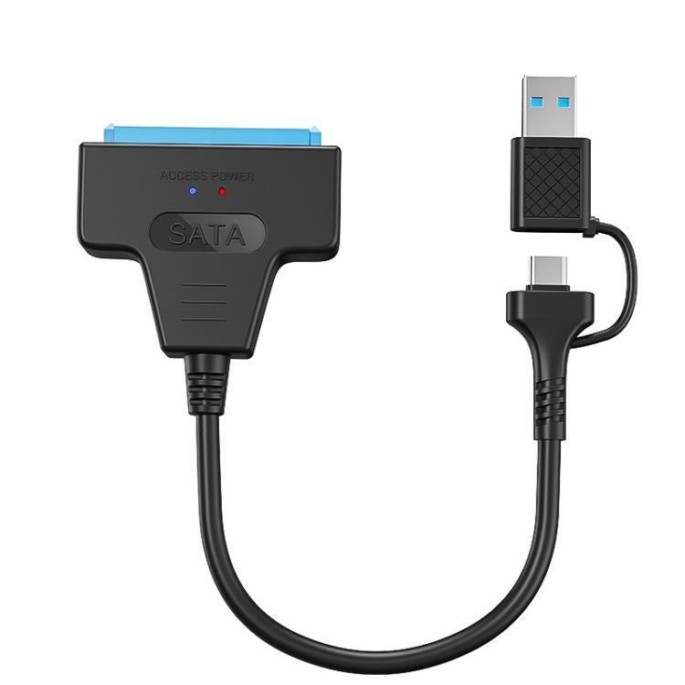 USB 3.0/USB-C to SATA 22-Pin Adapter Cable for 2.5-inch Laptop HDD/SSD, 25cm