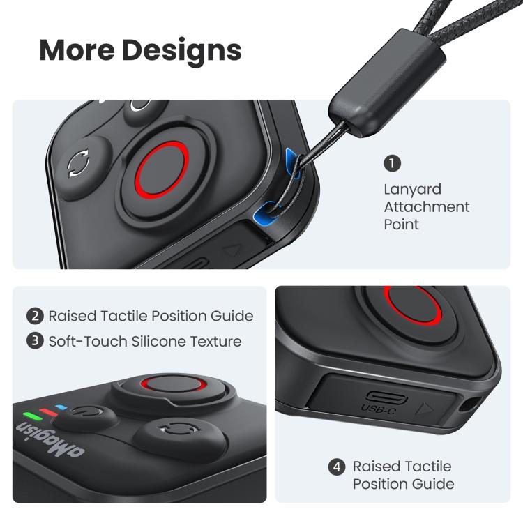 aMagisn Wireless Bluetooth Remote Control for Insta360, GoPro Hero Cameras & Smartphones - 50m Long Range, AM22