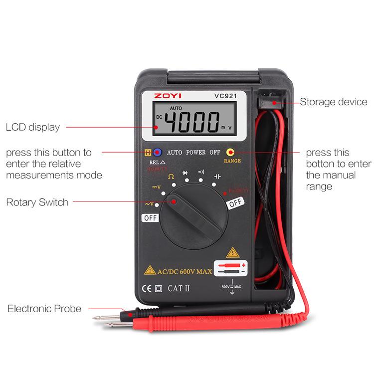 ZOYI VC921 Pocket Portable Auto-Ranging Digital Multimeter, VC921